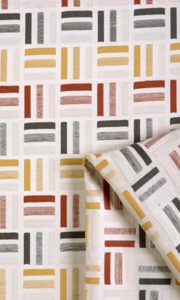 'Luz' Woven Geometric Custom Drapes (Red/ Yellow/ Black/ White) - Image 5