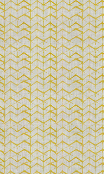 'Himitsu' Geo Print Custom Drapery (Eggshell White/ Yellow) - Image 4