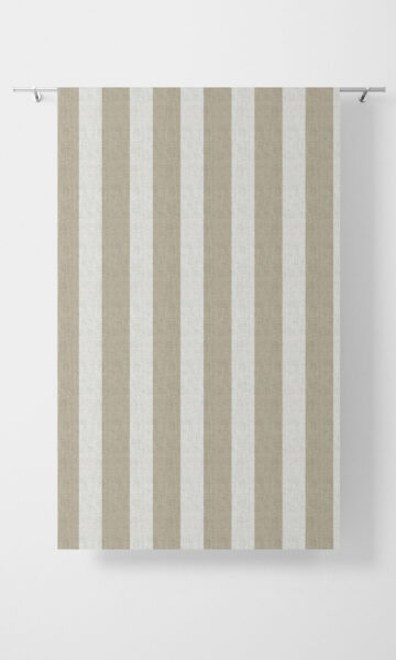 'Bellcourt Castle' Striped Print Bespoke Drapery (Beige/ White) - Image 3