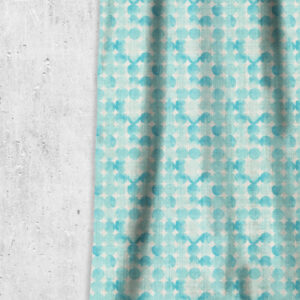 'Echo Beach' Polka Dots Custom Drapes (White/ Turquoise)