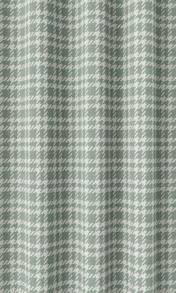 'Shaded Moss' Checkered Bespoke Drapes (Duck Egg Blue)