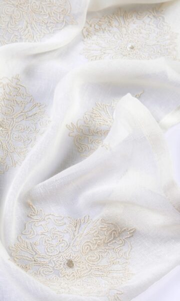 'Angel Cloud' Sheer Floral Embroidered Custom Drapery (White/ Cream) - Image 6