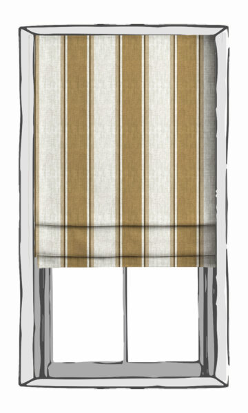 'Honey Blush' Striped Bespoke Drapes (Ochre Yellow/ White/ Brown) - Image 2
