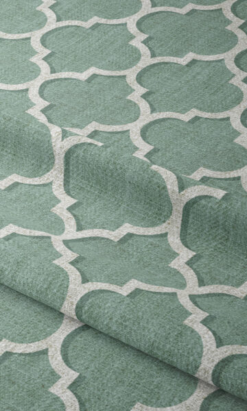 'April Afternoon' Trellis Tile Print Window Drapes (Blue/ White) - Image 2
