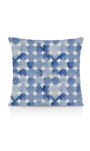 'Cloudless' Polka Dot Bespoke Curtains (Eggshell White/ Blue) - Image 3