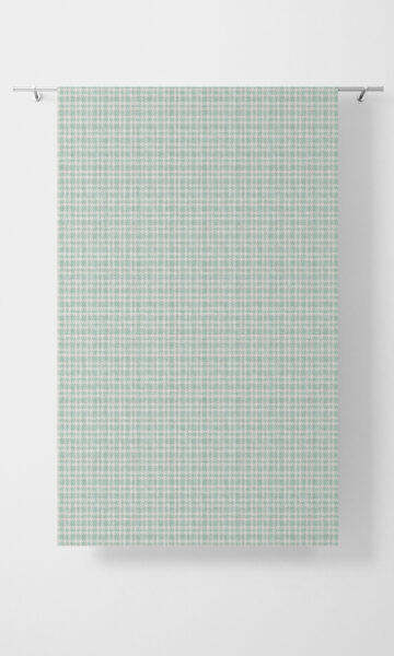 'Snow Bell' Check Patterned Bespoke Drapery (Aqua Blue/ White) - Image 4