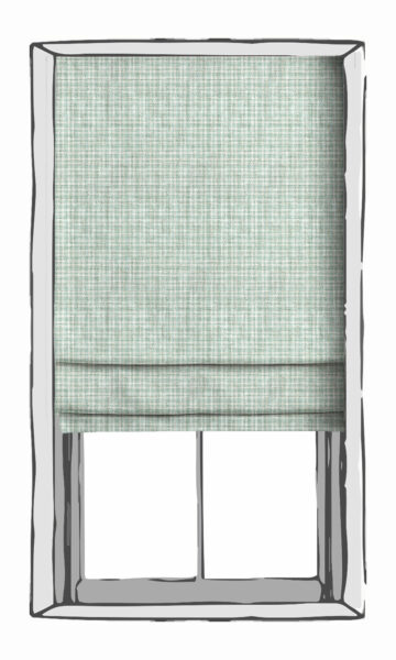 'Snow Bell' Check Patterned Bespoke Drapery (Aqua Blue/ White) - Image 2