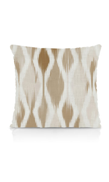 'Toasted' Ikat-Style Custom Drapes (Eggshell White/ Pale Brown) - Image 3