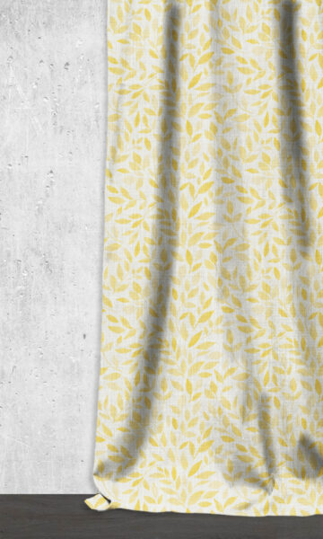 'Tuscan Sunshine' Botanical Print Custom Curtains (White/ Yellow)