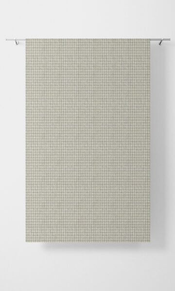 'In a Café' Houndstooth Print Custom Size Curtains (Beige/ White) - Image 3