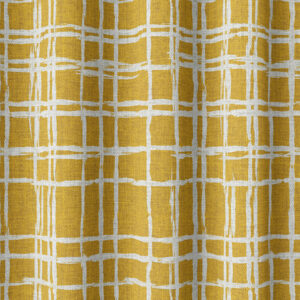 'Springtime' Abstract Print Custom Size Curtains (Yellow/ White)