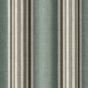 'Sea King' Striped Custom Drapes (Duck Egg Blue/ Brown/ White)