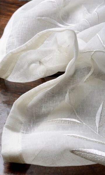 'Cotton Wool' Sheer Floral Embroidery Custom Drapes (White/ Cream) - Image 6