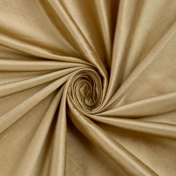 ‘Gingiber’ Shantung Silk Custom Drapes (Golden Beige/ Ochre Yellow)