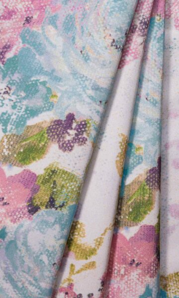 'Azure Afternoon' Fabric Swatch (Pink/ Blue/ White) - Image 2