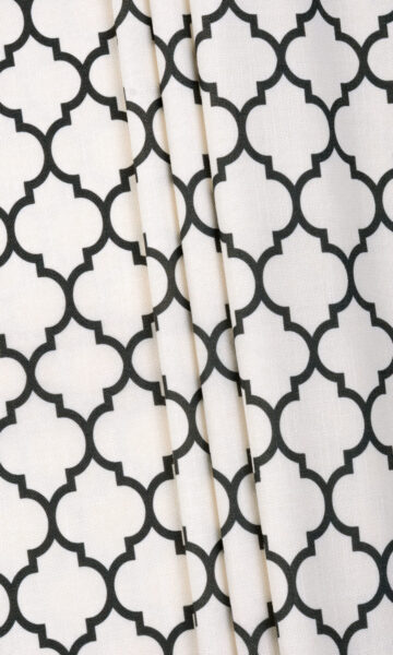 'Caton' Moroccan Tiled Custom Curtains (Cream/ Black) - Image 6