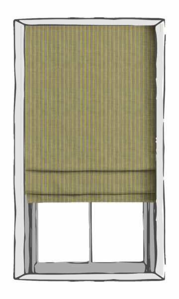 'Fern Green' Striped Bespoke Drapes (Chartreuse Green/ Brown) - Image 4