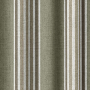 'Lincoln Green' Striped Print Window Drapes (Olive Green/ Browns)