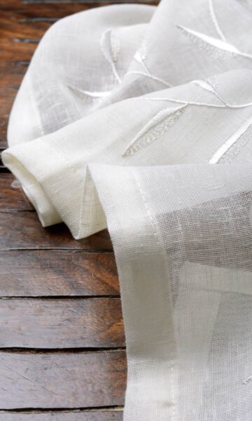 'Cotton Wool' Sheer Floral Embroidery Custom Drapes (White/ Cream) - Image 5