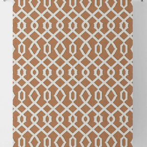 'Caramelo' Trellis Print Window Drapery (Rust Orange/ White)