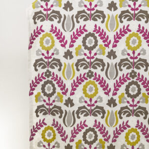 'Poised' Floral Window Drapes (White/ Magenta/ Gray/ Green)