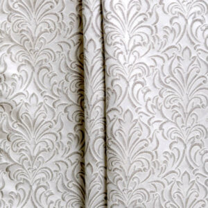 'Chord' Floral Textured Custom Drapes (White/ Black)