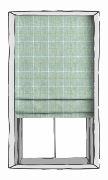 'River Cruise' Check Patterned Made-to-Order Curtains (Aqua Blue) - Image 2