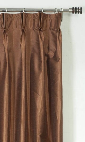 'Weston Gilded Brown' Faux Silk Window Curtain Panels (Brown) - Image 3