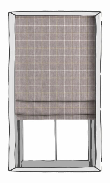 'Pastel Mauve' Modern Check Patterned Bespoke Drapery (Lavender) - Image 2