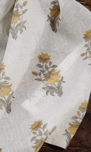 'Arivu' Sheer Floral Made-to-Measure Curtains (Cream/ Yellow) - Image 5