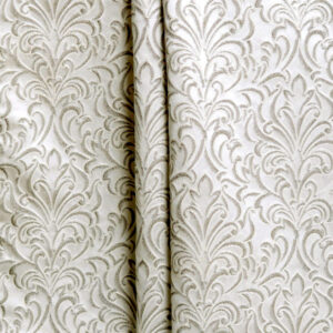 'Octave' Damask Made-to-Measure Curtains (White/ Black)