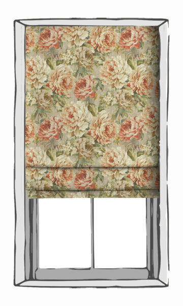 'Gleeful' Country Floral Window Drapery (Green/ Red/ Brown) - Image 2