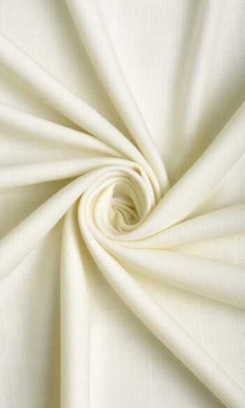 'Cambridge' Herringbone Textured Bespoke Drapes (White/ Cream)