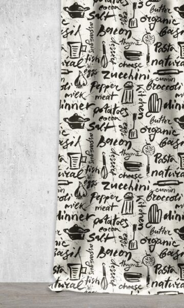 'Karalis' Fabric Swatch (Black/ White)