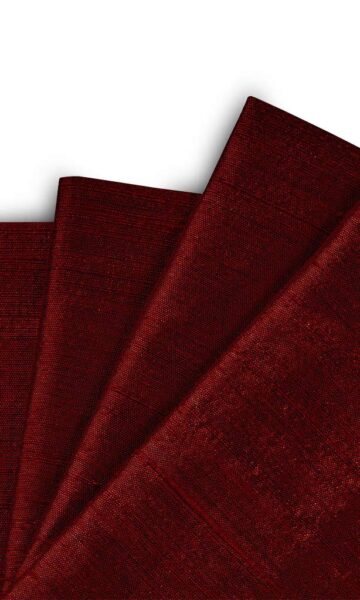 'Mathura' Dupioni Silk Window Curtains (Maroon/ Burgundy Red) - Image 2
