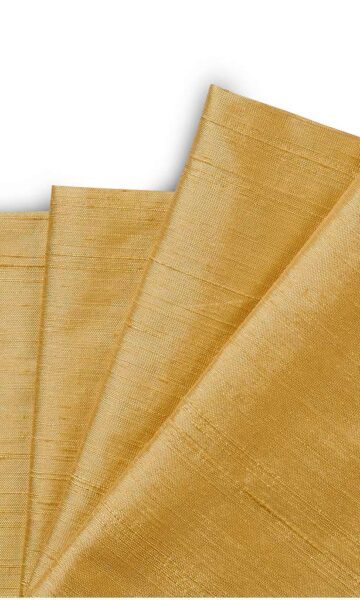 'Alwar' Pure Silk Made-to-Measure Roman Shades (Golden Yellow) - Image 2