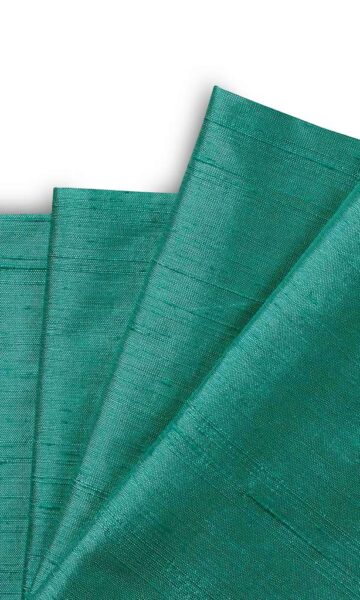 'Madurai' Dupioni Silk Bespoke Roman Shades (Seafoam Green/ Blue) - Image 2