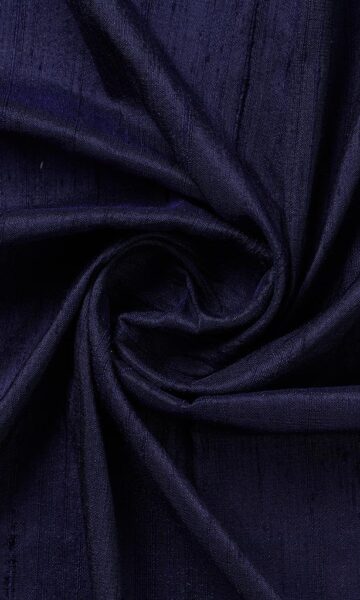 'Chirmiri' Pure Silk Made-to-Measure Curtain Panels (Navy Blue)