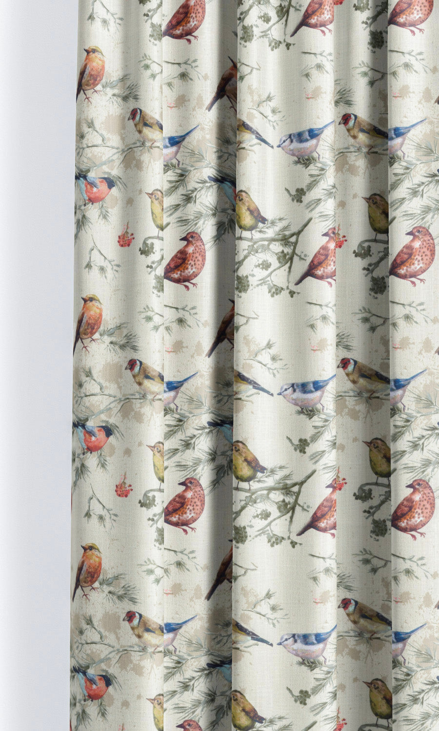 'Spring Lark' Fabric Swatch (Red/ Gray/ Blue/ Beige)
