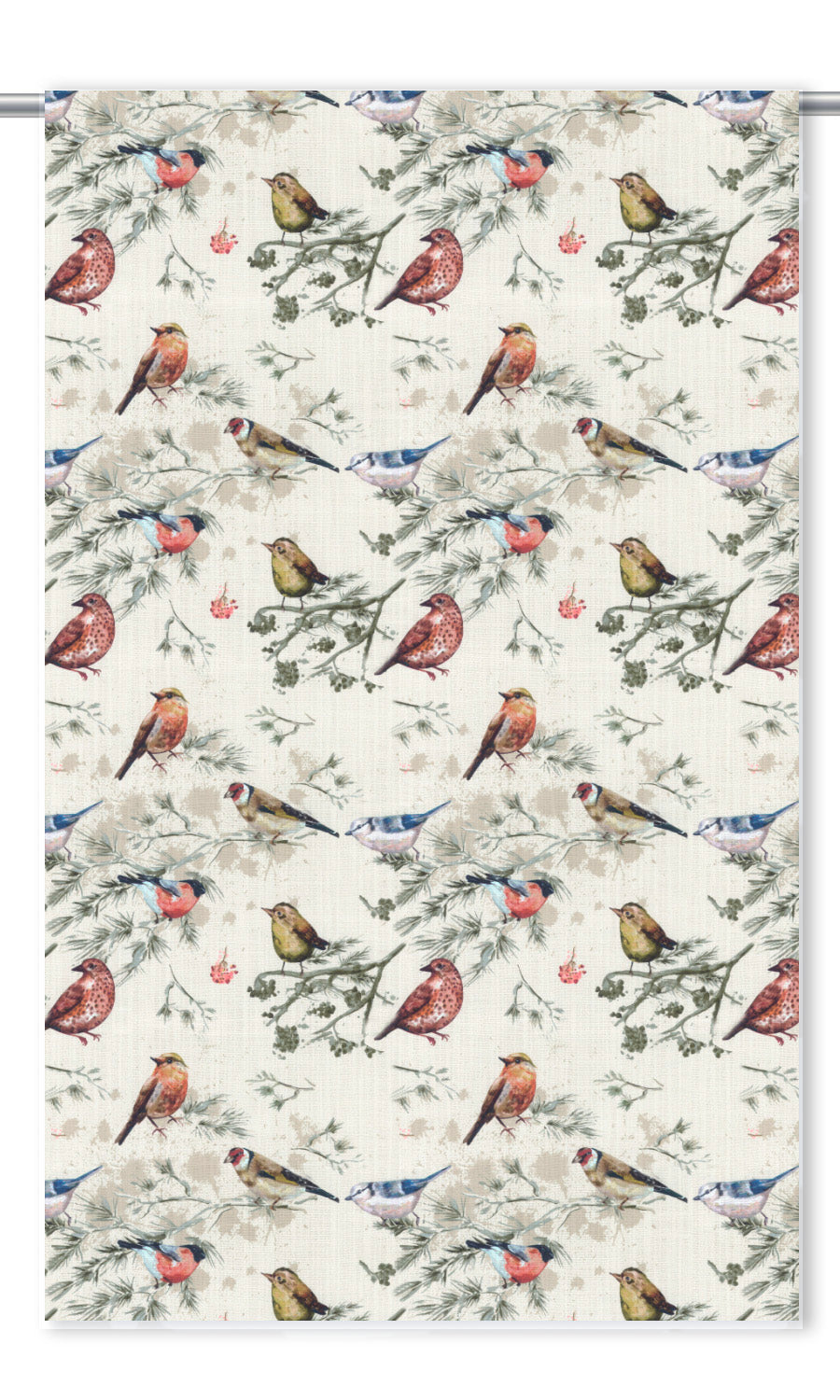 'Spring Lark' Fabric Swatch (Red/ Gray/ Blue/ Beige) - Image 2