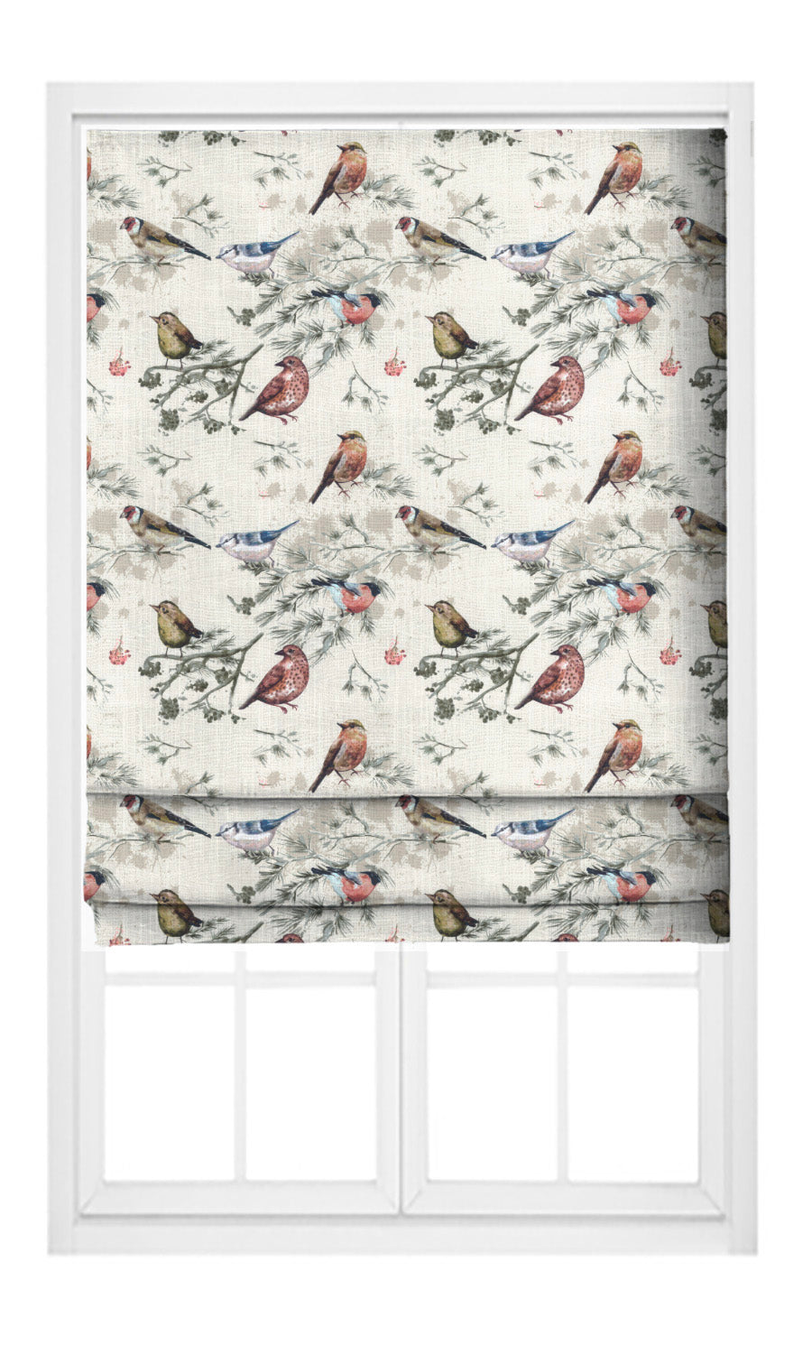 'Spring Lark' Fabric Swatch (Red/ Gray/ Blue/ Beige) - Image 3