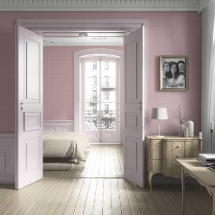 'Arctic Shadow' Textured Check/ Geometric Wallpaper (Pink) - Image 4
