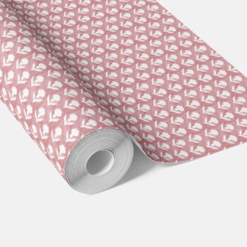'Hara' Small Floral Block Print Wallpaper (Pink/ White)
