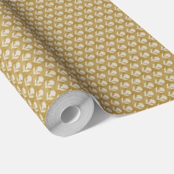 'Baden' Small Floral Block Print Wallpaper (Yellow/ White)