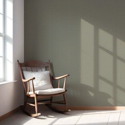 'Vevey' Small Floral Geometric Lattice Wallpaper (Olive Green/ Brown) - Image 5
