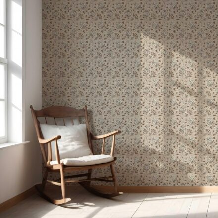 'Bonanza' Neutral Modern Floral/ Botanical Wallpaper (Brown/ Taupe/ Beige) - Image 5