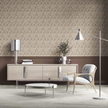 'Bonanza' Neutral Modern Floral/ Botanical Wallpaper (Brown/ Taupe/ Beige) - Image 2