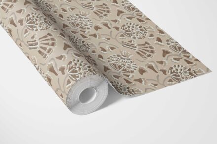 'Bonanza' Neutral Modern Floral/ Botanical Wallpaper (Brown/ Taupe/ Beige) - Image 3