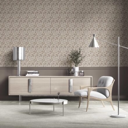 'Novara' Neutral Modern Floral/ Botanical Wallpaper (Taupe/ Brown/ Greige) - Image 2