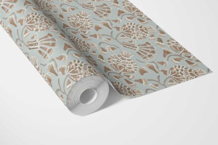 'Cabana' Modern Floral/ Botanical Wallpaper (Blue/ Brown/ Beige) - Image 3